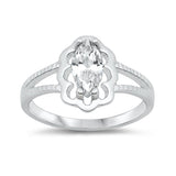 Sterling Silver Rhodium Plated Clear CZ Baby Ring-11mm