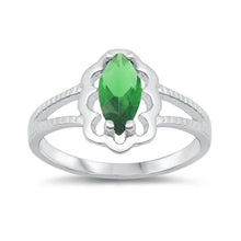 Load image into Gallery viewer, Sterling Silver Rhodium Plated Emerald CZ Baby Ring-11mm