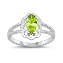 Load image into Gallery viewer, Sterling Silver Rhodium Plated Peridot CZ Baby Ring-11mm