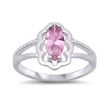 Load image into Gallery viewer, Sterling Silver Rhodium Plated Pink CZ Baby Ring-11mm