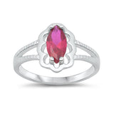 Sterling Silver Rhodium Plated Ruby CZ Baby Ring-11mm