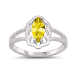 Sterling Silver Rhodium Plated Yellow CZ Baby Ring-11mm