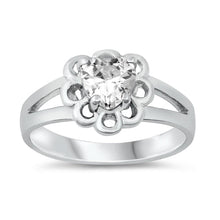 Load image into Gallery viewer, Sterling Silver Rhodium Plated Clear CZ Baby Ring