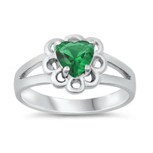 Load image into Gallery viewer, Sterling Silver Rhodium Plated Emerald CZ Baby Ring