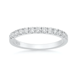 Sterling Silver Rhodium Plated Lab Created Diamond Half Eternity Band Ring