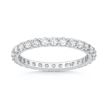 Load image into Gallery viewer, Sterling Silver Rhodium Plated Lab Created Diamond Eternity Band Ring