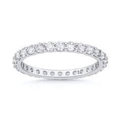 Sterling Silver Rhodium Plated Lab Created Diamond Eternity Band Ring
