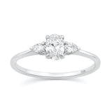 Sterling Silver Rhodium Plated Lab Grown Diamond Ring