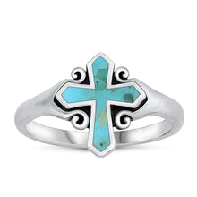 Load image into Gallery viewer, Sterling Silver Oxidized Genuine Turquoise Ring-12.4mm