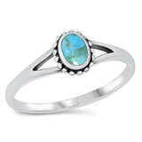 Sterling Silver Oxidized Genuine Turquoise Ring-6.4mm