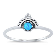 Load image into Gallery viewer, Sterling Silver Oxidized Bali Blue Lab Opal Ring