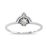 Sterling Silver Oxidized Moonstone Stone Ring