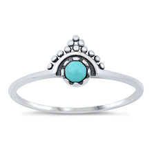 Load image into Gallery viewer, Sterling Silver Oxidized Bali Turquoise Stone Ring