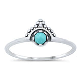 Sterling Silver Oxidized Bali Turquoise Stone Ring
