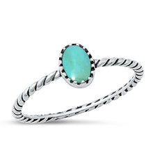 Load image into Gallery viewer, Sterling Silver Oxidized Genuine Turquoise Ring-7mm