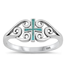 Load image into Gallery viewer, Sterling Silver Oxidized Genuine Turquoise Ring-9.4mm