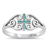 Sterling Silver Oxidized Genuine Turquoise Ring-9.4mm