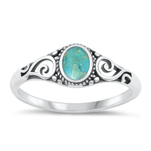 Load image into Gallery viewer, Sterling Silver Oxidized Celtic Oval Genuine Turquoise Stone Ring