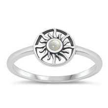 Load image into Gallery viewer, Sterling Silver Oxidized Sun Moonstone Stone Ring