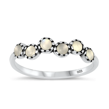Load image into Gallery viewer, Sterling Silver Oxidized 3.6mm Moonstone Stone Ring