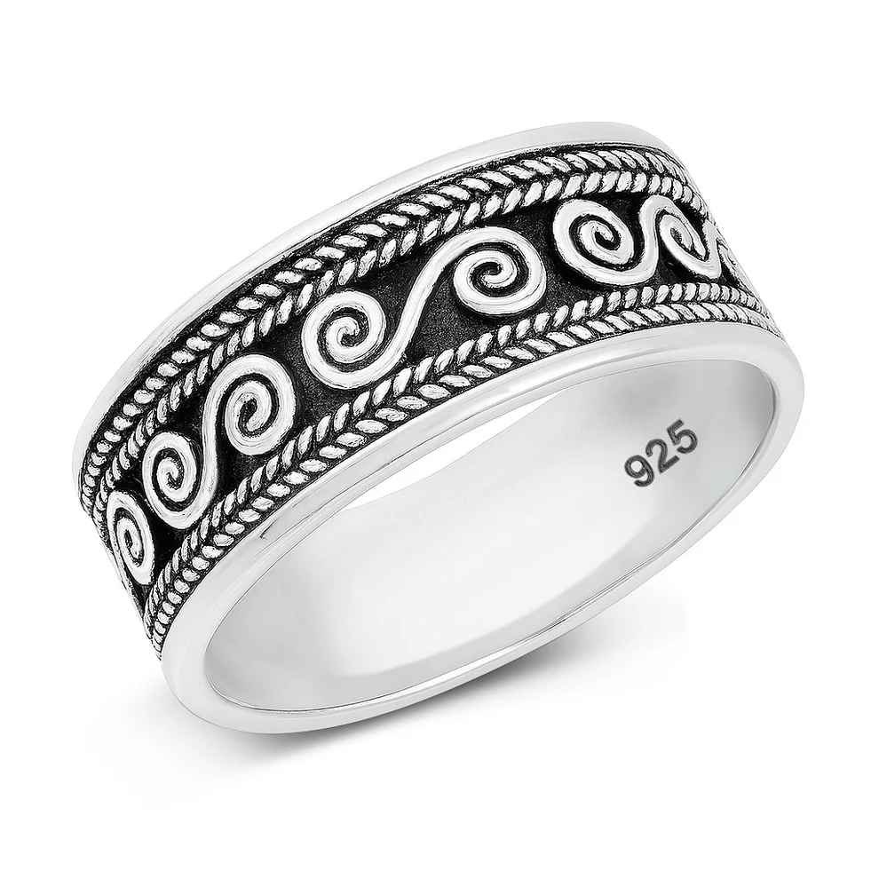 Sterling Silver Oxidized Bali Design Ring