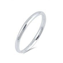 Load image into Gallery viewer, Sterling Silver Wedding Band Plain Rings, Width 2mm, Size 6