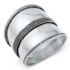 Sterling Silver 22mm Bali Design Ring