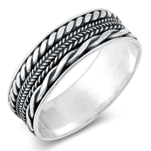 Sterling Silver Twist Bali Design Ring