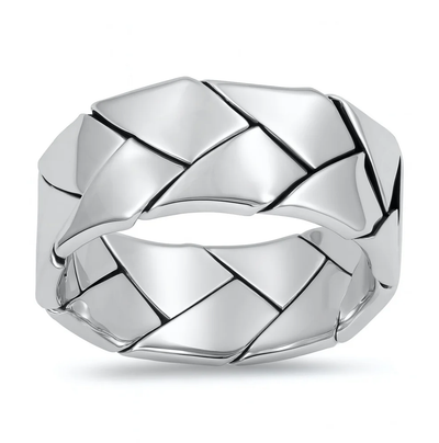 Sterling Silver Oxidized And Polished Plain Ring