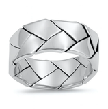 Sterling Silver Oxidized And Polished Plain Ring