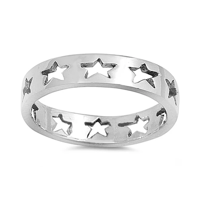 Sterling Silver Stars Baby Ring