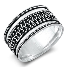 Load image into Gallery viewer, Sterling Silver Spiral 12mm Bali Design Ring