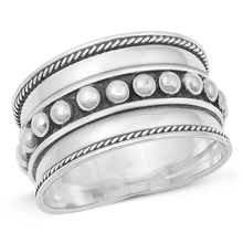 Load image into Gallery viewer, Sterling Silver Rounds Bali Design Ring