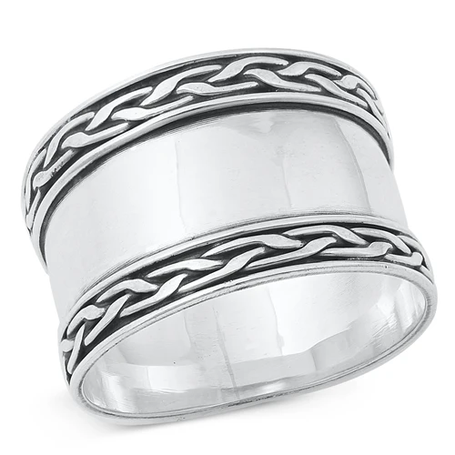 Sterling Silver 14mm Bali Design Ring