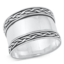 Load image into Gallery viewer, Sterling Silver 14mm Bali Design Ring