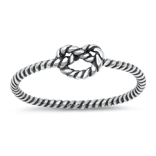 Sterling Silver Oxidized Knot Ring