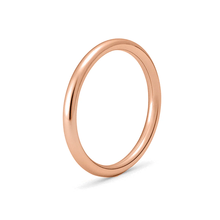 Load image into Gallery viewer, Sterling Silver Rose Gold Plated Rounded Band Ring