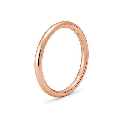 Sterling Silver Rose Gold Plated Rounded Band Ring