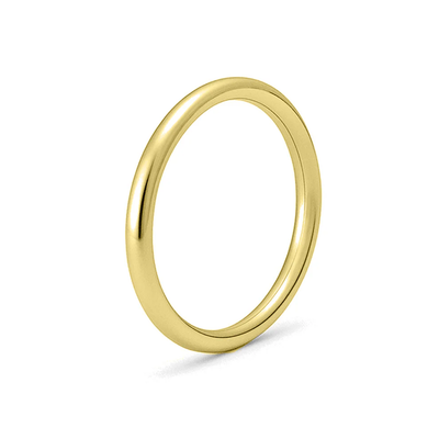 Sterling Silver Yellow Gold Plated Rounded Band Ring