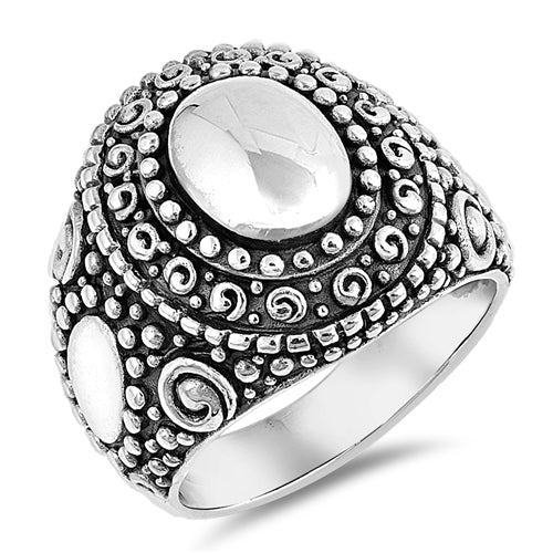 Sterling Silver Oxidized Bali Ring