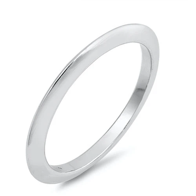Sterling Silver Rhodium Plated Knife Edge Wedding Band