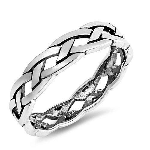Sterling Silver Oxidized Braid Ring