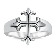 Load image into Gallery viewer, Sterling Silver Oxidized Medieval Cross Ring