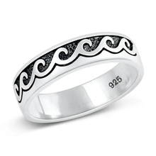 Load image into Gallery viewer, Sterling Silver Oxidized Wave Band Ring