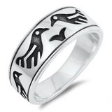 Sterling Silver Oxidized Birds Ring