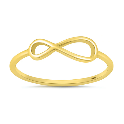 Sterling Silver Yellow Gold Plated Infinity Sign Ring