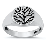 Sterling Silver Oxidized Tree Of Life Ring