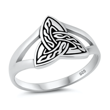 Load image into Gallery viewer, Sterling Silver Oxidized And Polished Celtic Ring