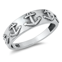 Load image into Gallery viewer, Sterling Silver Oxidized Anchor Ring