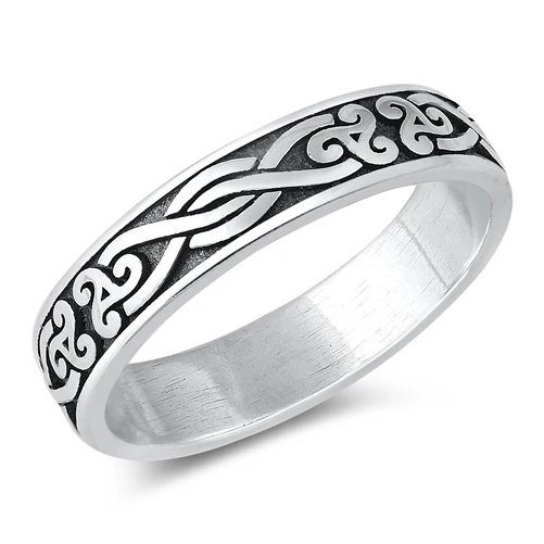 Sterling Silver Oxidized Celtic Band Ring